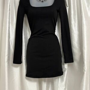 H&M Elegant Black Long Sleeve Dress